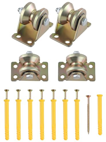 GIVIHGETI 4 Stück Umlenkrolle 25 mm Umlenkrollen für Seile, V-Nut-Rollenrad mit Schrauben Stahl Lenkrollen Schwerlastrollen Tragkraft 150kg für Stahlseile, Industriemaschinen, Wäscheleine