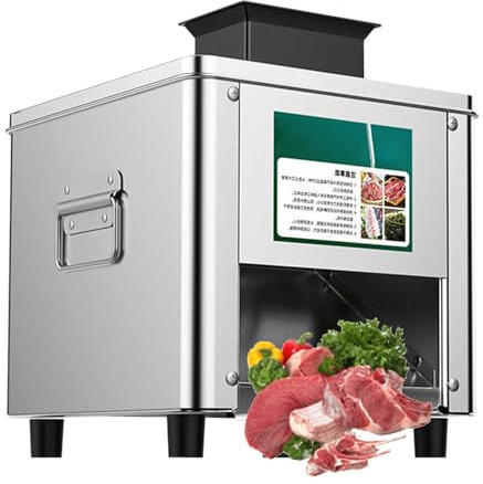 ROGHA 850W Electric Meat Cutting Machine, 2.5mm-20mm Commercial Electric Meat Cutter Machine (Slicer Machine/Shredder Machine/Dicer Cutter), for Chicken Fish Beef,5mm