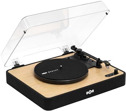 House of Marley Revolution Plattenspieler Bluetooth - Nachhaltig gefertigter Schallplattenspieler, 33/45/78 U/min Vinyl Player mit Dust Cover, einfache Einrichtung