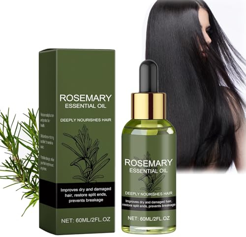 60ml Olio di Rosmarino per Capelli, Cura Naturale per Capelli Lucidi e Voluminosi, Riduce la Perdita dei Capelli, Favorisce la Crescita dei Capelli, Lenisce il Cuoio Capelluto Secco (60ml, 1PC)