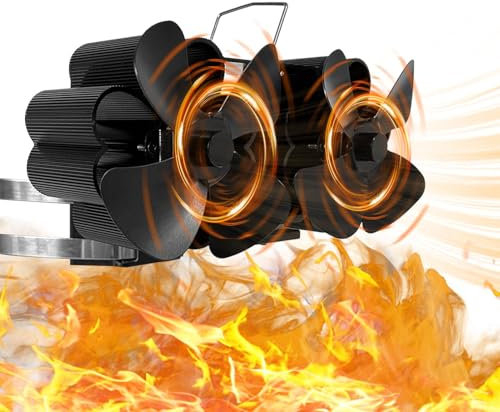 Dtaigou Wood Stove Fan Heat Powered | Powerful Pellet Stove Fan Heat Activated Fan | Thermal Fan Wood Burner Fan with Overheat Protection for Pellet Stoves