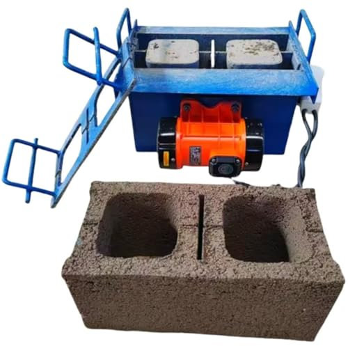 Electric Cement Block Forming Machine - Fast Vibration Frequency 212 Times/Min, Produces 30 Hollow Bricks/Hour, Ideal for Home Use