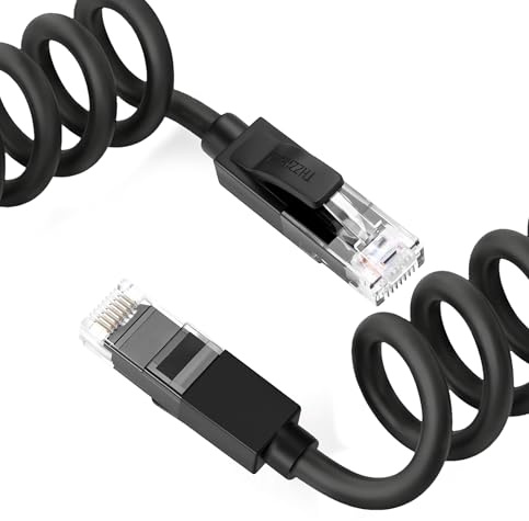 Thzzhnno Câble Ethernet Cat 6a 3M en Silicone, Flexible RJ45 Cable Ethernet Cat 6a Souple 10Gbps, LAN RJ45 pour Jeux/PC/Télévision/Tablette/LapTop/Routeur (Noir)
