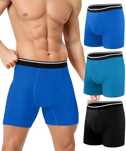 JODUCE Incontinence Underwear for Men 150ML Absorbent Washable Reusable Cotton Leak Proof Protective Boxer Briefs 3 Pack (Multicolor01, Large)