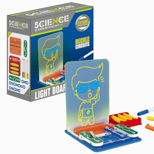 Buroku - Kit Lavagna Luminosa | Lavagna Trasparente Illuminata | Disegna con la Luce e Assembla il tuo Circuito Elettrico | Gioco STEM Creativo ed Educativo per Bambini | Arte e Scienza a Casa