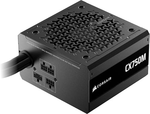 CORSAIR CX750M (2025) Semi Modular ATX 3.1 PCIe 5.1 Low-Noise 750W Power Supply with 12V-2x6 Cable – Cybenetics Bronze Efficiency, LLC Topology, 105°C Capacitors – Black
