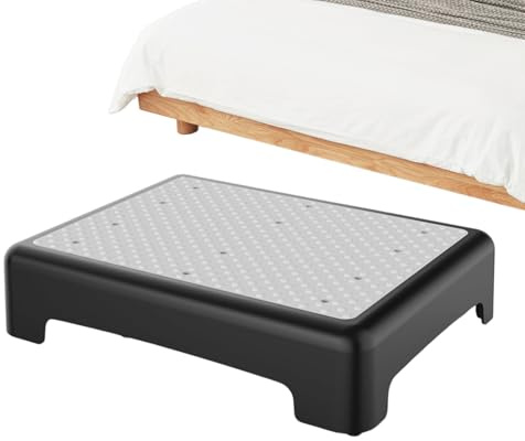 Taburete Escalón para Adultos | Taburete Escalón para Cama | Escalera Portátil Resistente 180 kg Capacidad para Interior Exterior Cocina Baño Hogar Ejercicio y Apoyo para Mayores