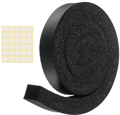 sourcing map 1 Set 3.28ft Foam Seal Strip, 1 Inch Width x 1 Inch Thick Weather Stripping Foam Insulation Tape, High Density Air Conditioner Open Cell Foams Seal Tape for Doors, Windows, Black
