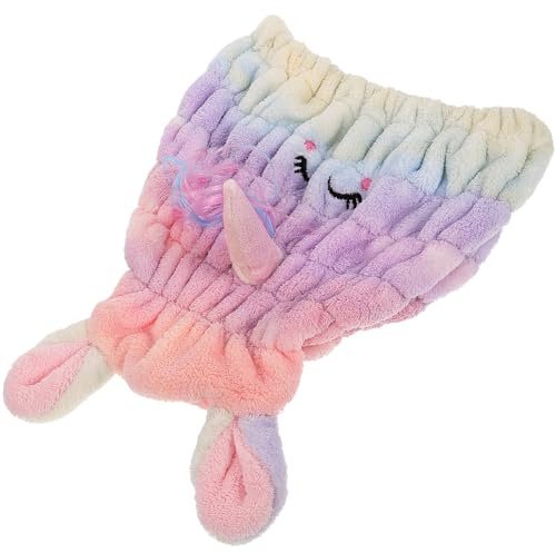 MUCKLILY Haarhandtuch Wickel aus Polyester Coral Fleece Sanft und Dehnbar Saugfähige Haartrocknungshaube für Frauen als Haarschutz für Dusche