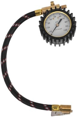 A ABSOPRO 1 Pc Misuratore Pressione Universale per Pneumatici 0-100 PSI 2.56Pollici con Manicotto per Ruote Misuratore di Pressione per Moto SUV