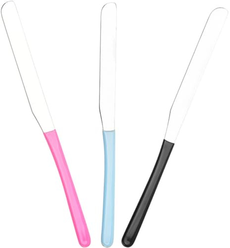 Ciieeo Espátula Cosmética Metálica Mezcladora de Maquillaje 3 Piezas Acero Inoxidable Superficie Lisa para Mezclar Bases y Cremas Uso Profesional y Doméstico en Salones de Belleza