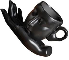 POXZSFX Juego de tazas irregulares únicas con platillos, tazas de té de la tarde, cerámica bellamente elaborada para el hogar, la oficina, el estudio,