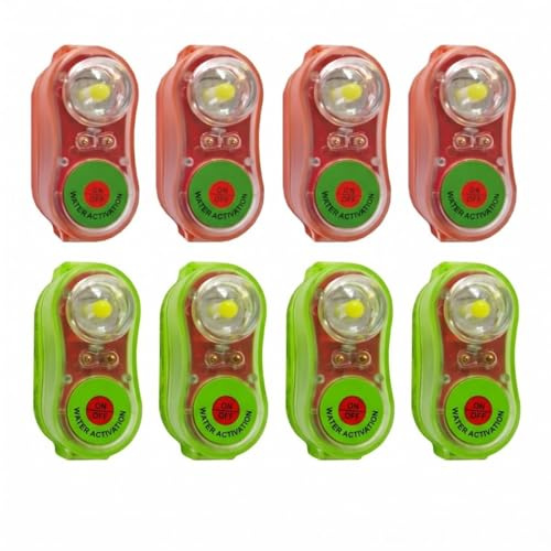 Generico 8 Pezzi Luce LED Autoilluminante per Giubbotto di Salvataggio Adulto Omologato, per Soccorso Notturno e Sicurezza in Mare