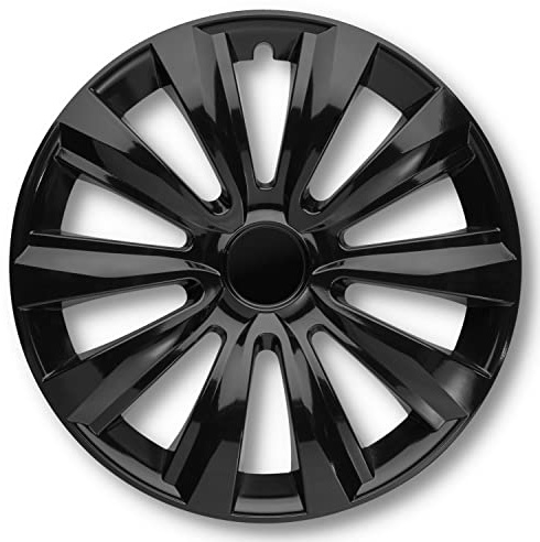 Albrecht Copricerchi 13 Pollici Nero Neri per Cerchioni in Acciaio - Borchie Pollici Delta in plastica di Alta qualità con Rivestimento a Strati - Made in EU