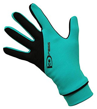 IceDress Two Color Thermal Figure Skating Gloves Sport (Emerald and Black) (CS (7-9)