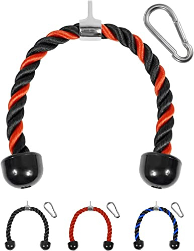 Yes4All 68.6 & 91.4 cm Trizepsseil-Kabelbefestigung, Trainingsgerät-Befestigungen, Riemenscheiben-System, Pull-Down-Seil mit Karabiner, Pulley Cable, Hantelscheiben-Ladestift 2.5 cm und 5.1 cm