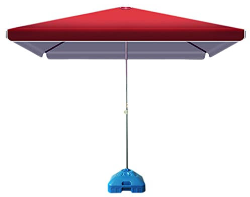 Rechteckig Sonnenschirm Parasol, Aluminum Sonnenschirm Marktschirm Gartenschirm Terrassenschirm Sonnenschutz UV 50+ , Gestell Aluminium/stahl, Bespannung Polyester mit UV Schutz,Rot,3.0x3.0m