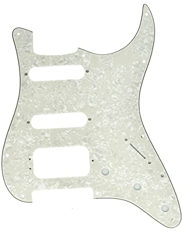 Dopro - Battipenna per chitarra Strat HSS a 11 fori, supporto per pickup humbucking a 3 viti, adatto per Fender Stratocaster americana, finitura perla invecchiata