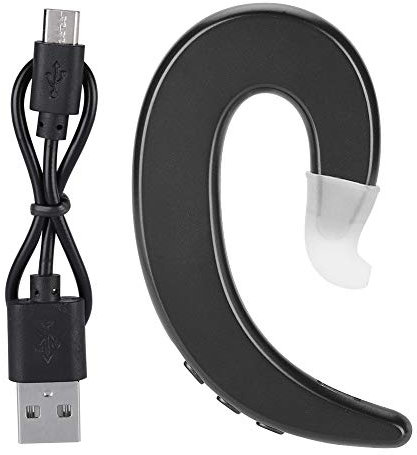 Casque Bluetooth sans Bouchon d'oreille, sans Fil Mains Libres Crochet d'oreille Casque Bluetooth Casque à Conduction osseuse indolore pour Smartphones Conduite d'affaires(Noir)