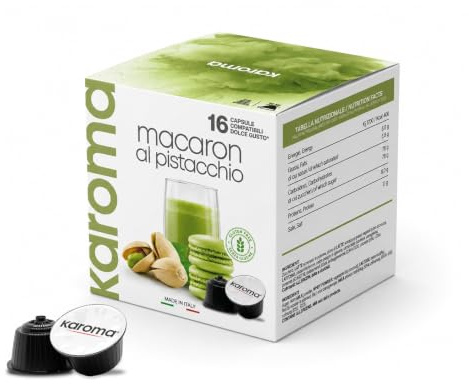 Karoma® capsule compatibili con Nescafè Dolce Gusto (16, Macaron al Pistacchio)