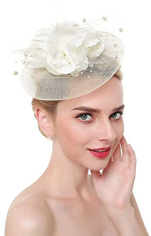 Kvinnor Damer Fascinatorer Hatt för Bröllop, Te Party, Klaff Pillerlåda, Plaskare Ascot Race - Fjäder Blomma Fascinator Med Pannband Hårklämmor Huvudbonad Brud Hår Accessoarer