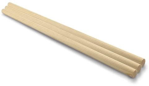 Netuno 3 tiges rondes en bois 35 cm Ø 12 mm bâton rond bâtons rondes pour macramé bâtons de travaux manuels bâtonnets bois pour bricolage DIY artisanat accessoires macramé