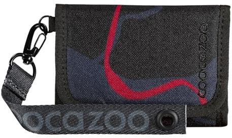 Coocazoo Geldbörse, „Lava Lines”, schwarz, Portemonnaie mit Sichtfenster innen & außen, Münzfach & Kartenfächern, Klettverschluss, ab der 3. Klasse