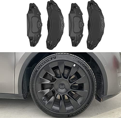 Auto-Bremssattelabdeckung für Tesla Modell Y 2017–2021 2022 2023, Bremssattelabdeckungen, Zubehör, schwarz, 45,7 cm
