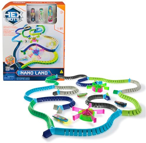 HEX BOTS Nano Land, Sensory Toys for Kids & Cats with Over 40 Pieces & 3 Nano Bugs, STEM Kits & Mini Robot Toy for Kids Aged 3 & Up, Batteries Included