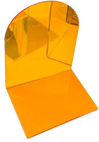 HERCHR Acryl-Buchstützen, rutschfeste Buchstützen, Robuste Buchstützen, Buchstopper, Dekorativer Bücherregalhalter, Buchhalter Für Zuhause, 1 Paar/2 Stück(Orange)