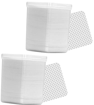 FRCOLOR 2 cajas de 400 unidades de almohadillas de limpieza de pestañas de algodón para limpiar toallitas húmedas quitaesmalte de uñas, almohadillas de limpieza cosméticas, accesorios para manicura