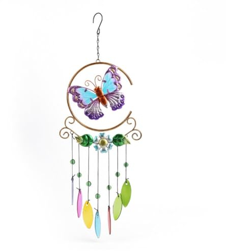 Colibrì, campanelli eolici da giardino per esterni, libellula, farfalla, campanelle eoliche da giardino, in metallo, per esterni, in metallo, per giardino, cortile