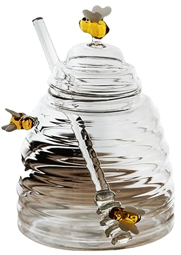 Klare Honigglasflasche Versiegeltes Honigglas Bienenstockförmiges Marmeladenglas Wabenmuster Mit Für Küchenbedarf Honigspender Glasflasche
