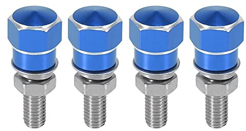 NXLJA Karosseriezubehör 4 Stücke Universal M6x1,0 Motorrad Kennzeichen Rahmen Schrauben Schraube CNC Aluminium Legierung Für H-ONDA(Blu)