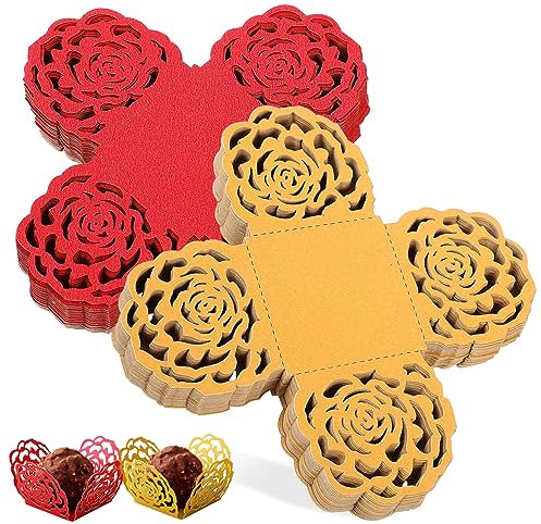HONMEET Elegante Pralinenschachteleinlagen Mit Rosenmuster Für Die Tischdekoration Von Desserts