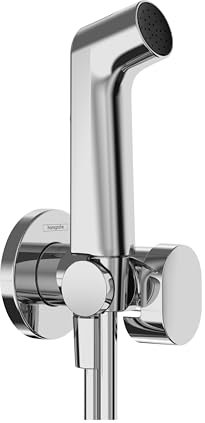 hansgrohe Bidette 29230000 Douchette S avec 1 type de jet économiseur d'eau (EcoSmart) avec vanne d'arrêt, support de douche et tuyau de douche 1,25 m pour eau froide Chromé