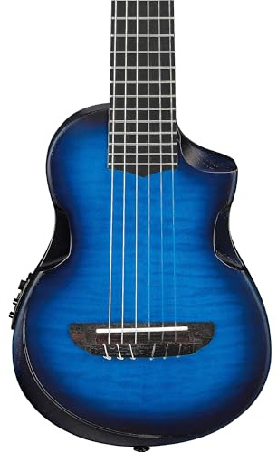 IBANEZ AU Piccolo Gitarre 6-String - Transparent Blue Sunburst Open Pore + Gigbag