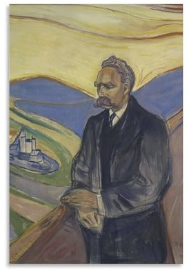 Edvard Munch Portrait von Friedrich Nietzsche》 Wandkunstdrucke auf Leinwand, Poster, Bild, Druck, Wandkunst, Poster, Gemälde, Leinwand, Poster, Kunstwerke, Raumästhetik, 40 x 60 cm