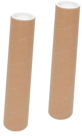 GLEAVI 2 Stück Posterrolle Pappe mit Endkappen Robustes Aufbewahrungsrohr aus Papier für Dokumentenlagerung und Sicheren Transport von Posterröhren