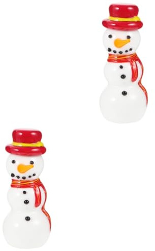 Gatuida 2 Pezzi Micro Ornamento paesaggistico Decorazione scrivania regalini Natale Coperta di Neve di Natale Decorazioni Natalizie Pupazzo Neve Mini Decorazioni per la tavola Ceramica
