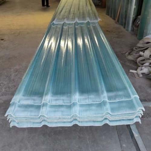 Paneles Para Tejado,1.5mm Hojas De Techo Corrugado,2/4/6/8/10/13pcs Placa Ondulada De FRP,Chapas Perfiladas Techo,Placa De Iluminación Natural De Fibra De Vidrio (0.9×1.1m/35×43in,6pcs)