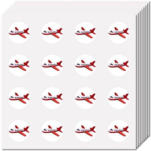 CREATCABIN 128 Stück Flugzeug Planer Aufkleber Kleine Reiseaufkleber 2.5cm Reiseflugzeuge Rund Punkt Kreis Bild Dekorativer Aufkleber Für Etiketten Scrapbooking Wasserflasche Laptop Kalender Umschlag