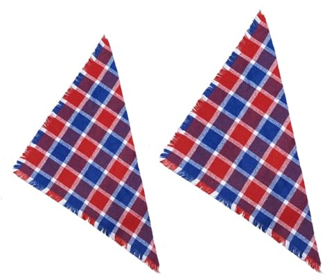 Hundhalsduk 2 stycken bandana för hundar rutig hundhalsduk triangel haklapp valpar huvuddukar hundhalsduk trekantig halsduk sällskapsdjur triangel halsduk bomull bandana hund halsduk hund katt