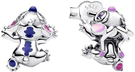 Pandora Disney Stitch & Angel 293741C01 - Orecchini a perno in argento sterling