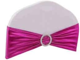 Lot de 10/50/100 nœuds métalliques avec boucles rondes pour chaise de mariage, banquet (fuchsia, 10 pièces)
