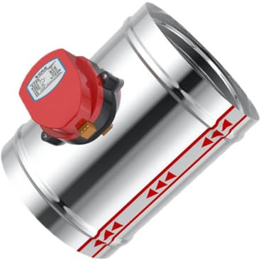 Motorised Damper, Electric Air Duct Damper Valve Stainless Steel Air Duct Valve for Ventilation ducting Lightweight Motorized Volume Damper (100mm AC220V)