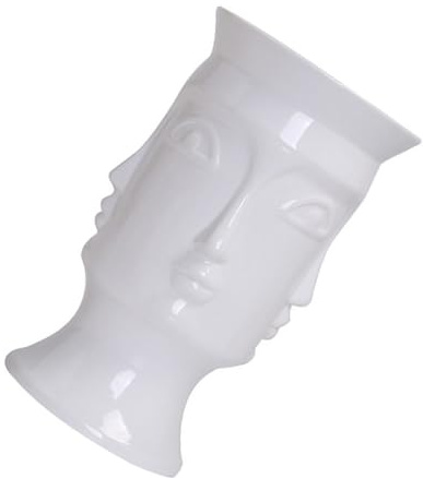 TOYZFRIENDY Keramik Blumenvase Gesicht Form Große Kreative Tischvase Wohnraum Deko Dauerhaft Keramisches Material