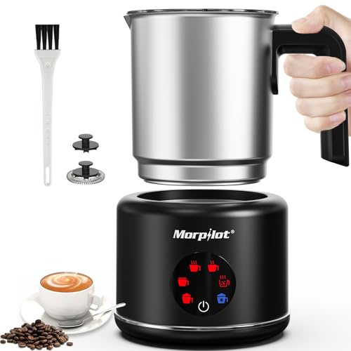Milk Frother Electric 6 in 1 - Morpilot Automatic Milk Frothers Large Capacity 500ml Milk Steamer Stainless Steel Hot Chocolate Maker Milk Warmer and Foamer for Coffee Latte
