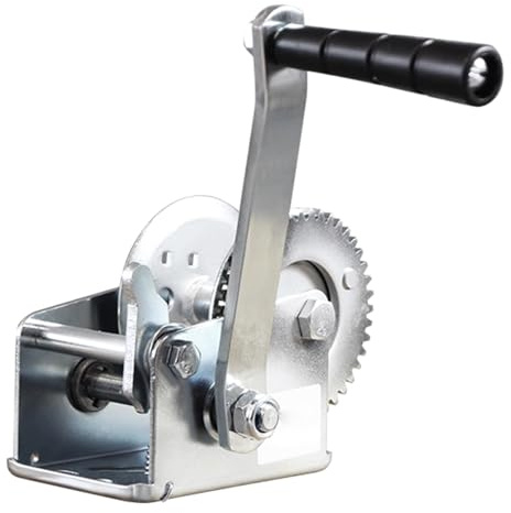 Cabrestante Manual de 800 A 3000 Libras, Con Gancho y Cable de Acero, Autoblocante Bidireccional, Adecuado for Remolque, Elevación e Izado(800LB/350KG,SINGLE-WINCH)