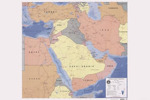 4x6 Poster, map of middle east iran iraq israel egypt 2003 - Gallery Print